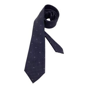 GIANFRANCO FERRÉ Blue Geometric Monogrammed Silk Slim Tie Italy W: 2.8" EX COND